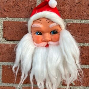 Vintage Hanging Santa Face, Musical, Christmas